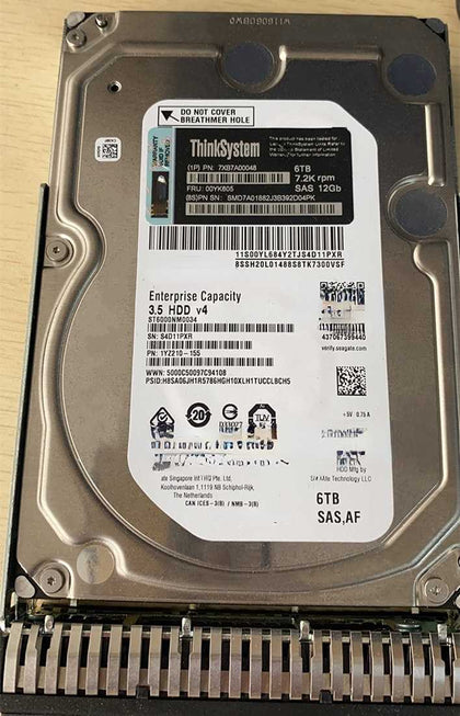 Lenovo 00YK604 00YK605 00YK608 6T 7.2K 3.5 SAS 12GB Hard Drives