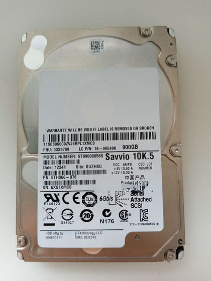 Lenovo 03X3789 ST9900805SS 16-005406 900G 10K 2.5 SAS 6GB Hard Drives