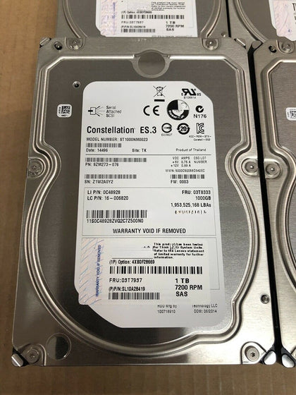 Lenovo 0C48928 03T8333 ST1000NM0023 1T 7.2K 3.5 SAS Hard Drives
