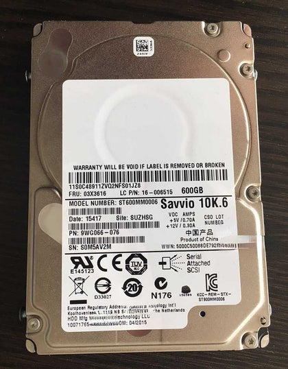 Lenovo 600G 10K 2.5 SAS 03X3616 16006515 9WG066-076 Hard Drives