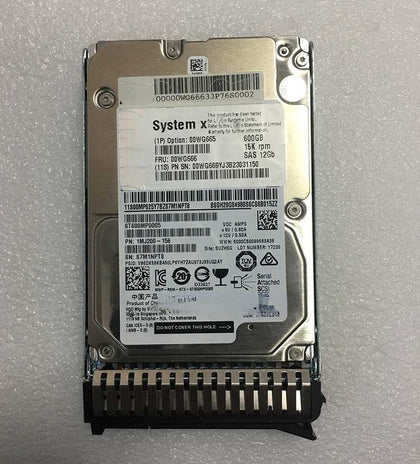 Lenovo 600G 15K SAS 2.5 00WG666 00WG665 X3650 X3550M5 Hard Drives