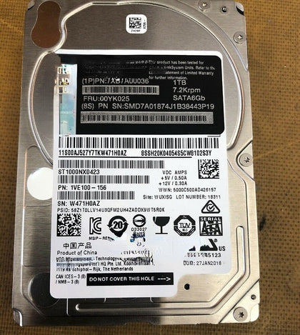 Lenovo 7XB7A00036 00YK025 1T 7.2K 2.5inch SATA 512N Hard Drives