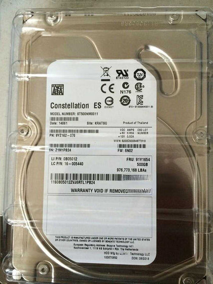 Lenovo R525G3 T350G7 R510G7 R520G7 Hard Drives 500G 7.2K 3.5 SATA