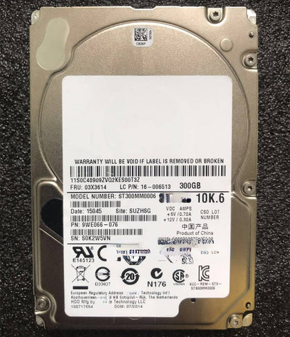 Lenovo RD450 RD530 RD540 RD550 Hard Drives 300G 10K 2.5 SAS