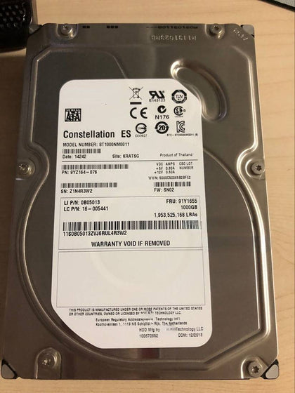Lenovo RD630 RD640 1T 3.5 SATA ST1000NM0011 91Y1655 Hard Drives