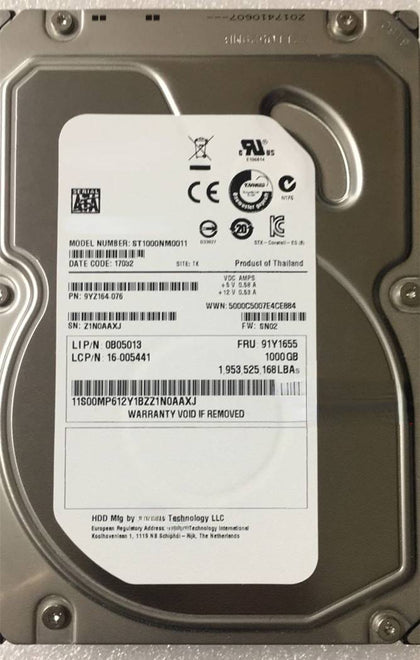 Lenovo RD630 RD640 RD650 RD680 Hard Drives 1T 7.2K 3.5 SATA