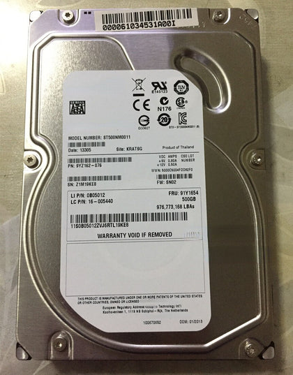 Lenovo RD630 RD640 RD650 RD680 Hard Drives 500G 7.2K 3.5 SATA