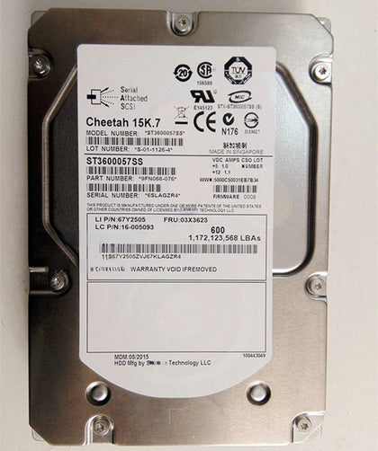 Lenovo RD630 RD640 RD650 RD680 Hard Drives 600G 15K 3.5inch SAS
