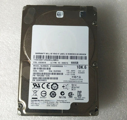 Lenovo RD650 RD830 RQ750 RQ940 Hard Drives 600G 10K 2.5 SAS
