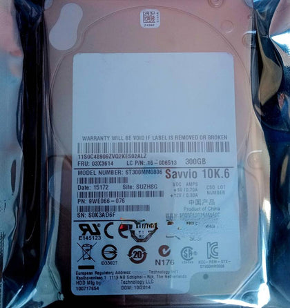 Lenovo SR550 SR650 SR850 SR860 SR590 Hard Drives 300G 10K 2.5 SAS