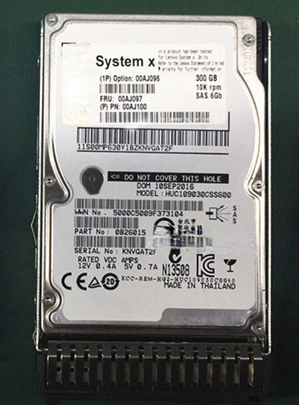 Lenovo X3650 X3500 X3550 M5 300G 10K 2.5 SAS 00AJ097 Hard Drives