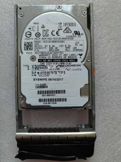 NetApp LSI AS1000G6 AS500H AS510H 600G 10K 2.5 SAS Hard Drives