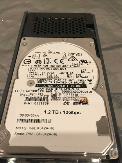 NetApp SP342-R6 X342A-R6 FAS2650 DS224C 1.2T 10K SAS Hard Drives