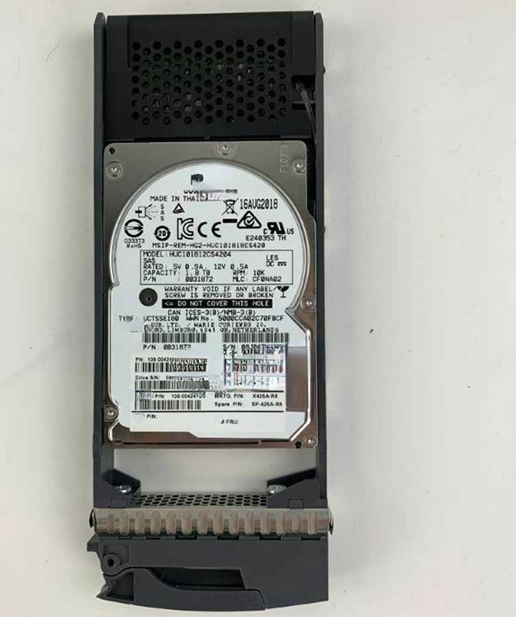 NetApp X426A-R6 1.8T 10K SAS 108-00424 SP-426A-R6 Hard