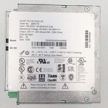 Phoenix QUINT-PS/1AC/24DC/20 2866776 24V/20A Switching Power Supply