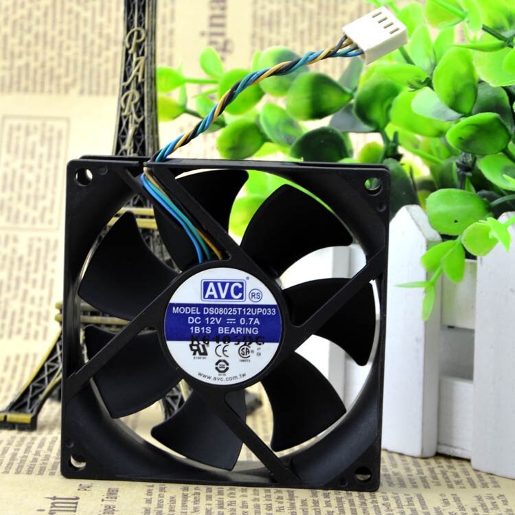 AVC 12v 0.7A DS8025T12UP033,8025 8CM 4 line computer chassis fan cooling fan violence