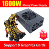 Gold 1600W Mining Power Supply, Support 8 Graphics Cards Rendering 80 PLUS Gold Certification Full Tested Working