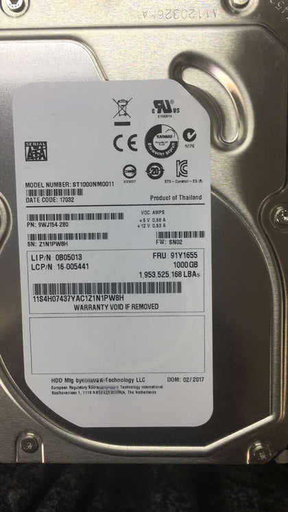 91Y1655 16005441 ST1000NM0011 9YZ164-076 1T SATA 3.5-inch Hard Drive