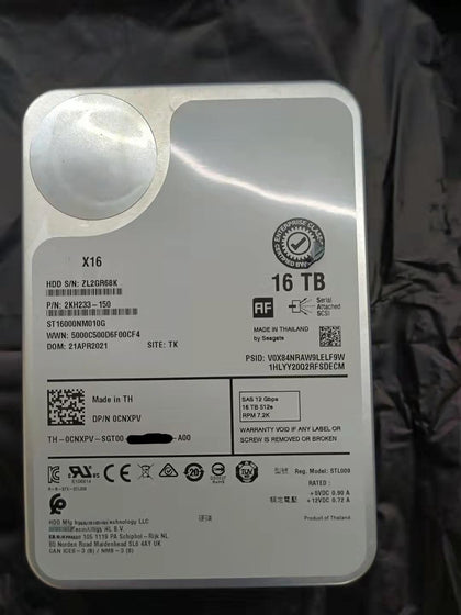 DELL 16TB 16T SAS7.2K 12G 0CNXPV ST16000NM010G Server Hard Drive R740