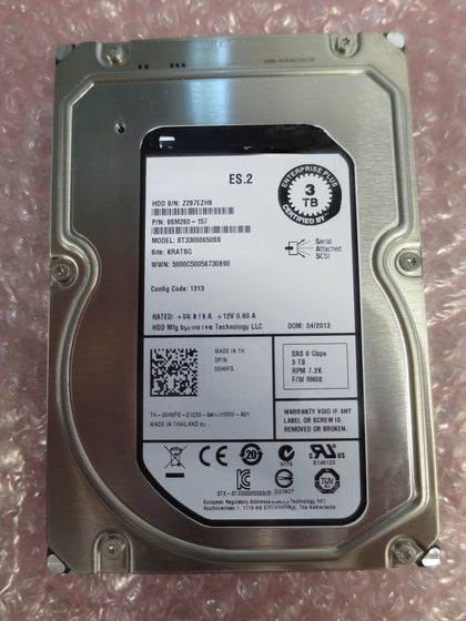 DELL 3T SAS 3.5 06H6FG 9SM260-157 PS6100 ST33000650SS EQ Hard Drive