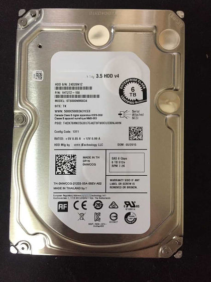 DELL 6T SAS 3.5 7.2K 128M Server Hard Drive ST6000NM0034 6000G