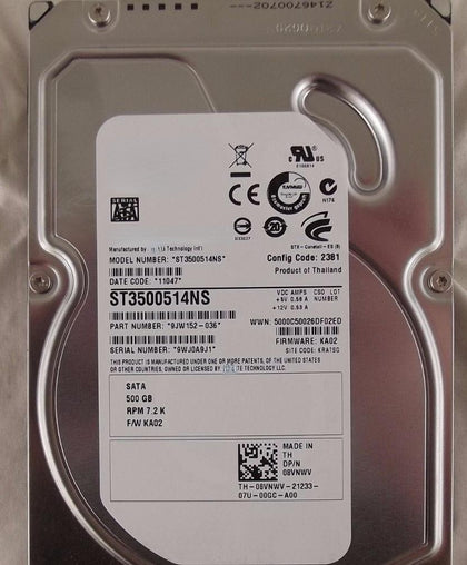 DELL Dell Seagate 500G 3.5-inch 7.2K SATA Enterprise Hard Drive ST3500514NS