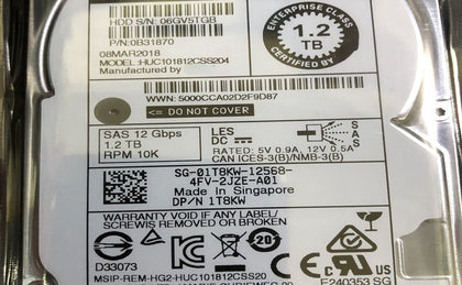 DELL EQ SC3020 SC4020 01T8KW 1.2T 10K SAS 2.5 Compex Storage Hard Drive