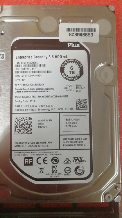DELL EQ SC8000 08D1V4 6TB 12GB 10K SAS 2.5-inch Storage Hard Drive