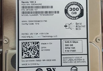 DELL Equallogic PS6610X PS6510E EQ Storage Hard Drive 300G 10K SAS 2.5