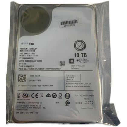 DELL Hard Drive 10T YF87J 10TB SAS 7.2K Seagate Hard Drive 0YF87J ST10000NM0256