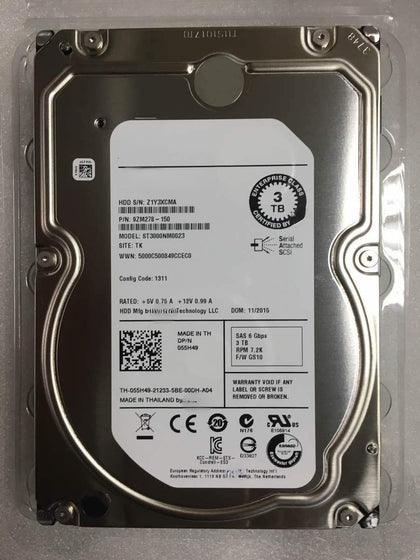 DELL Hard Drive ST3000NM0023 3T SAS 7.2K 3.5 055H49
