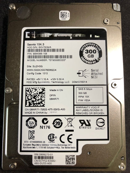 DELL PS6000 08WR71 300G 15K SAS 2.5 EQ Server Hard Drive