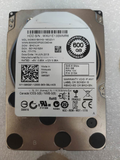 DELL R720 R420 Server Hard Drive 600G 10K SAS 6GB 2.5-inch WD6001BKHG