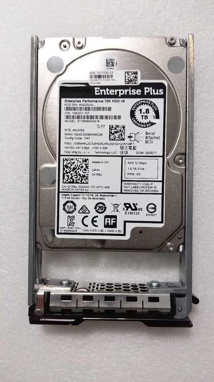 DELL SCV2020 1.8T 10K SAS 2.5 Compex Storage Hard Drive 0V768J ST1800MM0018