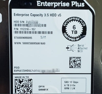 DELL ST6000NM0095 0MM81X 6T SAS 12Gb SC2000 SC2080 Storage Hard Drive
