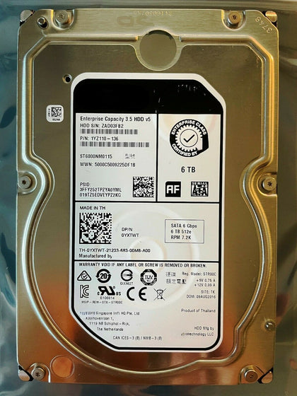 DELL ST6000NM0115 6TB SATA 3.5 7.2K Enterprise Hard Drive