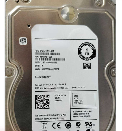DELL Seagate 1T 7.2K 3.5-inch 128M SATA ST1000NM0033 Server Hard Drive 0T4XNN