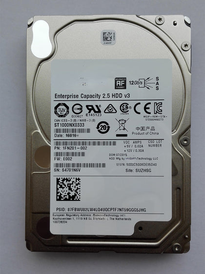 DELL Seagate 1T SAS 2.5-inch 7.2K 12GB 128M ST1000NX0333 Server Hard Drive
