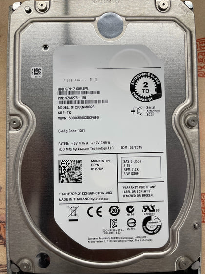 DELL Seagate ST2000NM0023 2T SAS 3.5-inch Hard Drive 1P7DP 9ZM275-004