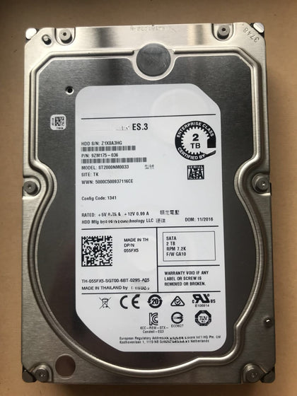 DELL Seagate ST2000NM0033 Enterprise Hard Drive 2TB 7.2K SATA 6Gb/S 128M 3.5