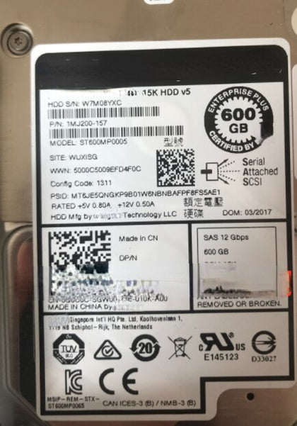 DELL Storage Hard Drive SCv320 SCv2020 SCv3020 SC4020 600G 15K 2.5