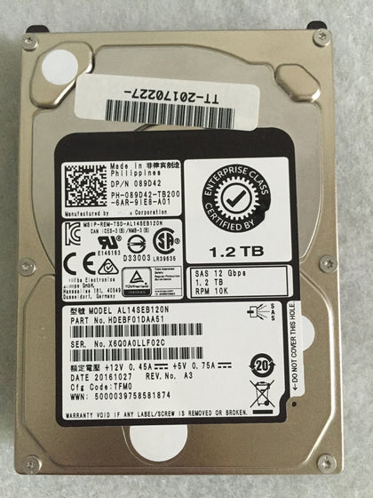 Dell 1.2T SAS 10K 12Gb 2.5 AL14SEB120N Server Hard Drive 089D42