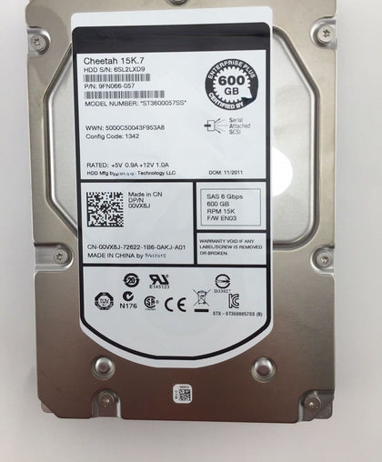 Dell 600G 15K SAS 3.5 0VX8J 02R3X EE06 EQ Storage Hard Drive PS6110XV