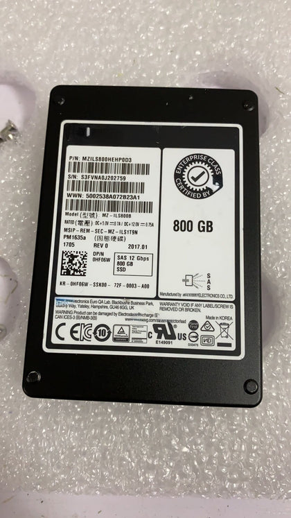 Dell 800GB SSD SAS 12Gb 0HF06W PM1635a Server 800G Solid State Drive