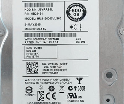 Dell R730 R710 R720 Server Hard Drive 600G 15K 3.5 SAS