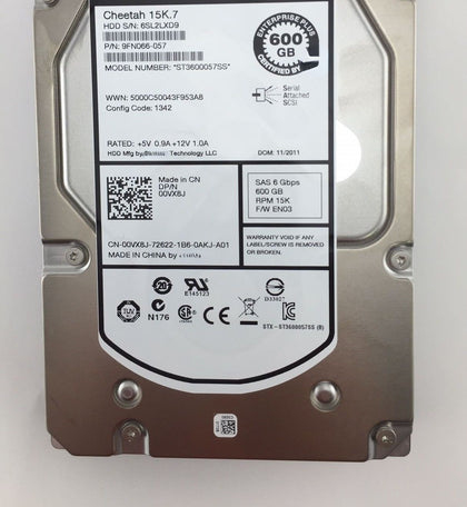 Dell SC Series Dedicated 600G 15K SAS 3.5 0VX8J 02R3X EE06 EQ Storage Hard Drive