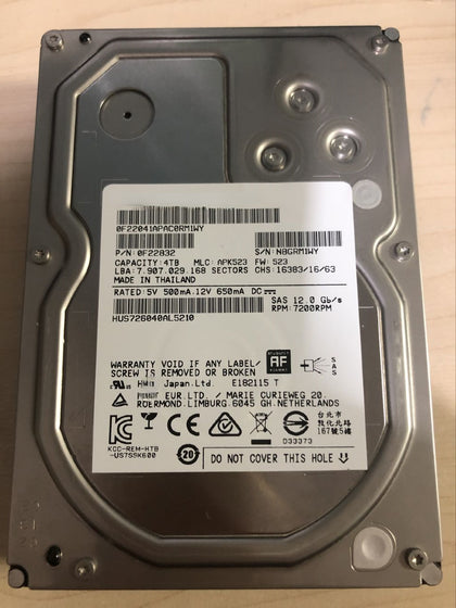 HGST/Hitachi 4T 7K6000 HUS726040AL5210 128M SAS 3.5-inch Server Hard Drive