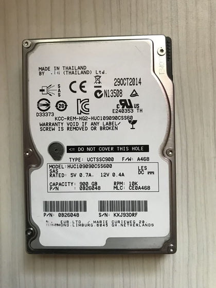 HGST/Hitachi HUC109090CSS600 900G SAS 10K 2.5-inch Server Hard Drive