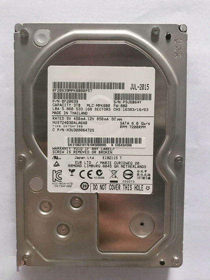 HGST Hitachi HUS724030ALA640 3TB SATA 7200 RPM Server Hard Drive