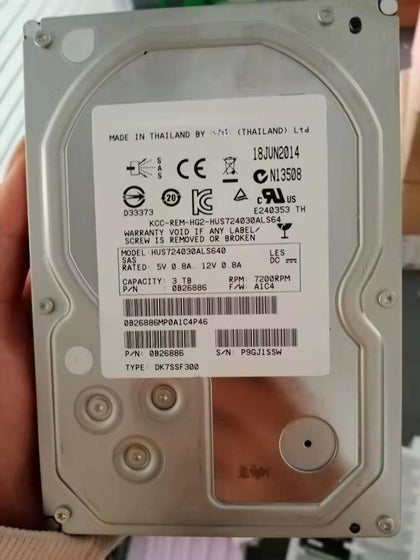 HGST Hitachi HUS724030ALS640 Server Hard Drive 3T SAS 6Gb/s 7.2K 64M